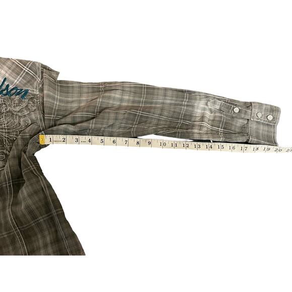 Harley Davidson Women's snap long sleeve top, size Medium Biker - Picture 10 of 10